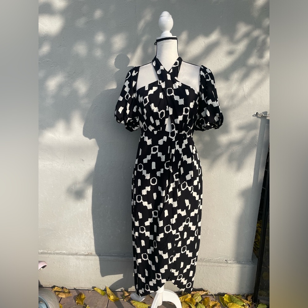 NWT Astr The Label Hailey Halter Midi Dress Medium